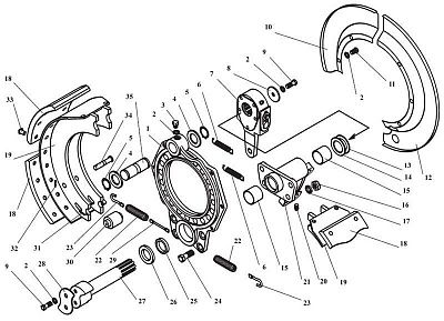 Кронштейн тормозной У2210.03А-02.050 (У2210.03-02.034) (левый) - Gidrorul