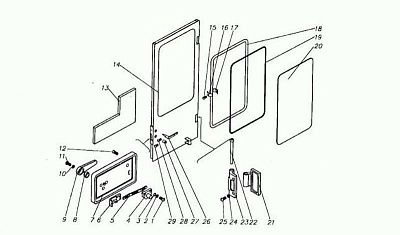 Стекло дверное (876 х 492) - Gidrorul